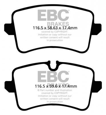 Колодки тормозные DP42082R EBC Yellowstuff задние DC1547; задн. AUDI RS5; RS7; S7; S6; PORSCHE MACAN
