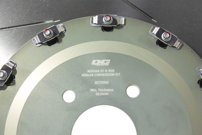 Тормозной диск NISSAN GT-R; DC Brakes, переход с 390*32.6mm на 408*34mm, ПЕРЕДНИЙ, DC70062S
