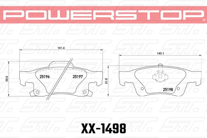 Колодки тормозные 36-1498 PowerStop Z36 задние Jeep Grand Cherokee WK2