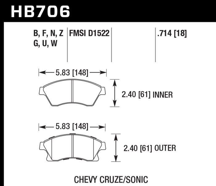 Колодки тормозные HB706N.714 HAWK HP Plus