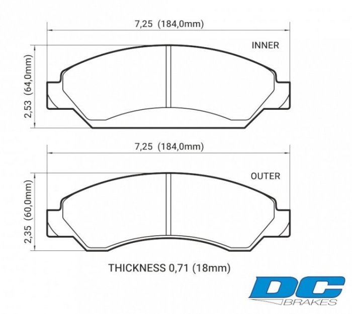 Колодки тормозные DC1092R18 DC Brakes Street HD+ передние CADILLAC Escalade; Chevrolet Tahoe 2009-20