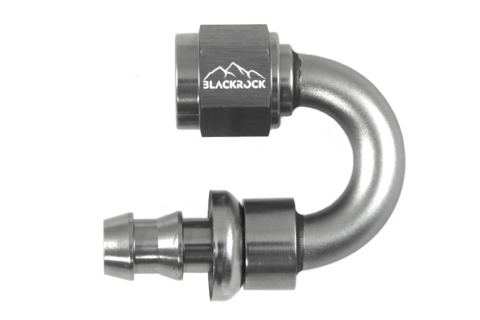 - 6 AN (6AN AN6) фитинг 180° PUSH FIT серия BLACKROCK LAB P06-180-7Ti
