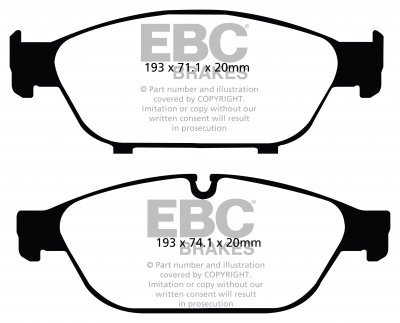 Колодки тормозные DP42086R EBC Yellowstuff DC1549; перед AUDI A6 4G2, C7, 4GC; A7 4GA, 4GF