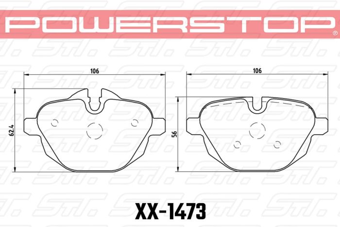 Колодки тормозные 23-1473 PowerStop Z23 задние BMW 5 F10, G30; X3 F25, G01; БЕЗ M Sport