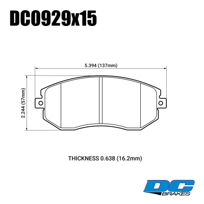 Колодки тормозные DC0929P15 DC Brakes Street STR.S+, передние Subaru Forester, Impreza, Legacy