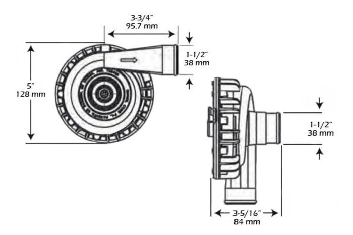 Электро-помпа системы охлаждения 115 l/min с установочным комплектом DAVIES CRAIG 8040 (EWP115)