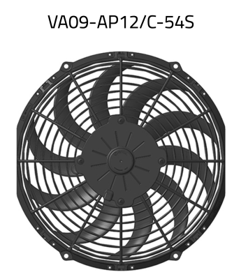 Вентилятор толкающий (перед радиатором) 11" (280mm) 1430 м3/ч SPAL VA09-AP12/C-54S