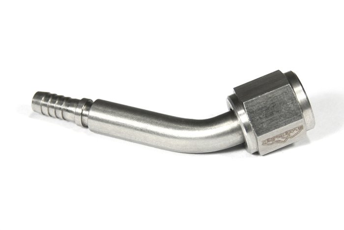 - 4 AN (4AN AN4) фитинг 45° D-04 нерж. сталь, кримп BLACKROCK LAB TC04-046-6 под тефлоновый шланг