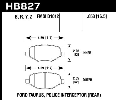 Колодки тормозные HB827B.653 HAWK HPS 5.0 Ford Explorer AWD задние