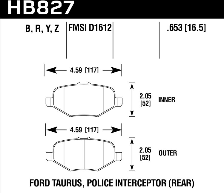Колодки тормозные HB827B.653 HAWK HPS 5.0 Ford Explorer AWD задние