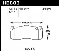 Колодки тормозные HB603D.616 HAWK ER-1 BMW 16 mm, BMW Performance