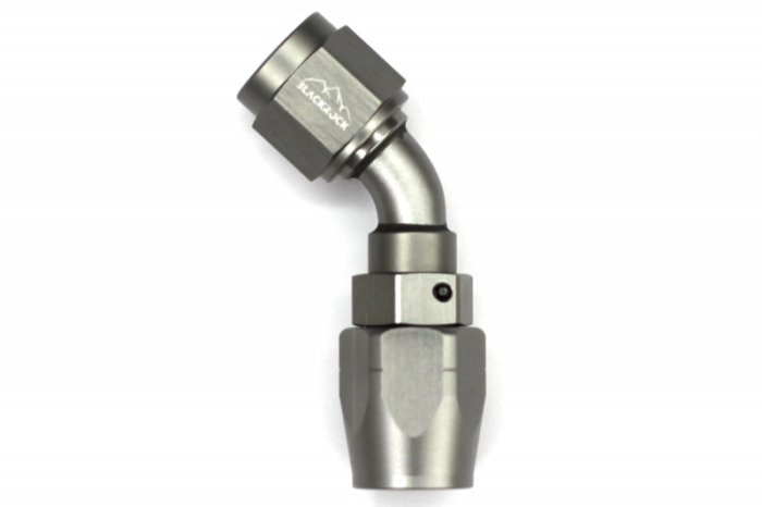 - 6 AN (6AN AN6) фитинг 45°, 20 серия Cutter Style, BLACKROCK LAB A06-045-2Ti