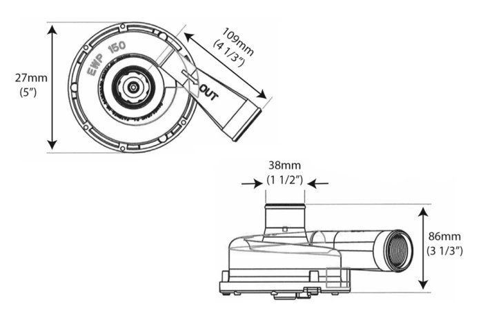 Электро-помпа системы охлаждения 150 l/min с установочным комплектом DAVIES CRAIG 8060 (EWP150)