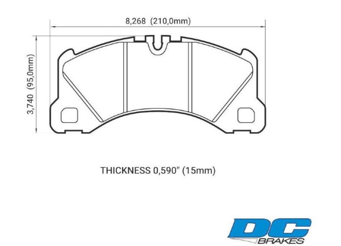 Колодки тормозные DC1577P15 DC Brakes Street STR.S+ перед  CAYENNE, PANAMERA, MACAN, TOUAREG 