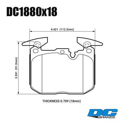 Колодки тормозные DC1880N18 DC brakes RE26 RACING, перед BMW M4 F82, F32; M3 F80 F30; F20 F22 F87 M