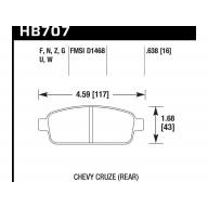 Колодки тормозные HB707F.638 HAWK HPS зад Chevrolet Cruze - Колодки тормозные HB707F.638 HAWK HPS зад Chevrolet Cruze