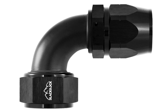 - 20 AN (20AN AN20) фитинг 90°, 20 серия Cutter Style, BLACKROCK LAB A20-090-2BK