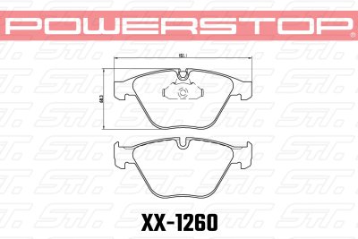 Колодки тормозные 23-1260 PowerStop Z23 передние BMW E90,92, 335i, M3 E90, E60
