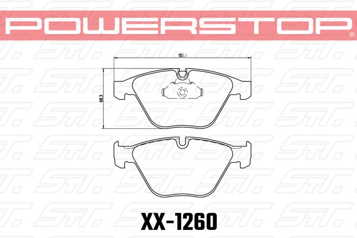 Колодки тормозные 23-1260 PowerStop Z23 передние BMW E90,92, 335i, M3 E90, E60