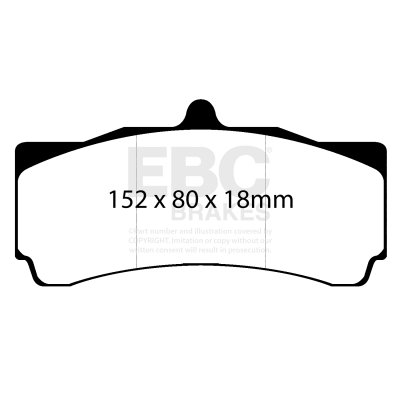 Колодки тормозные DP8006RP1 EBC RP-1 AP Racing CP5555, Alcon 6, толщина 18mm