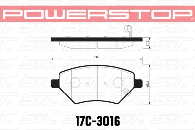 Колодки тормозные 17C-3016 PowerStop Z17 передние Chery Tiggo 4; Tiggo 5; Tiggo 8 PRO; OMODA C5