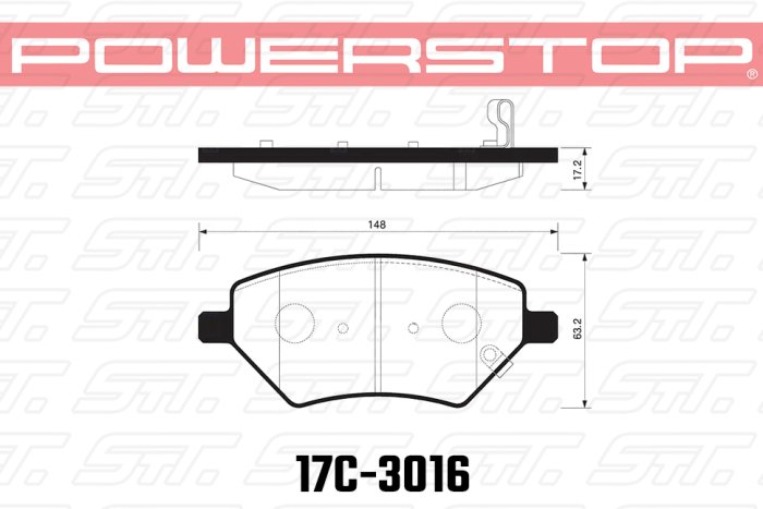 Колодки тормозные 17C-3016 PowerStop Z17 передние Chery Tiggo 4; Tiggo 5; Tiggo 8 PRO; OMODA C5