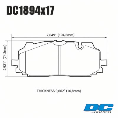Колодки тормозные DC1894N17 DC brakes RE26 RACING перед A4 B9 RS4; A5 F53; Q5 FYB; Q7 4MB, Akebono