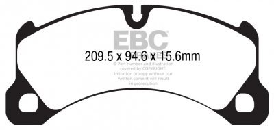 Колодки тормозные DP42162R EBC Yellowstuff; DC1452; перед Porsche Cayenne 2010-&gt; ; MACAN; 350x34mm