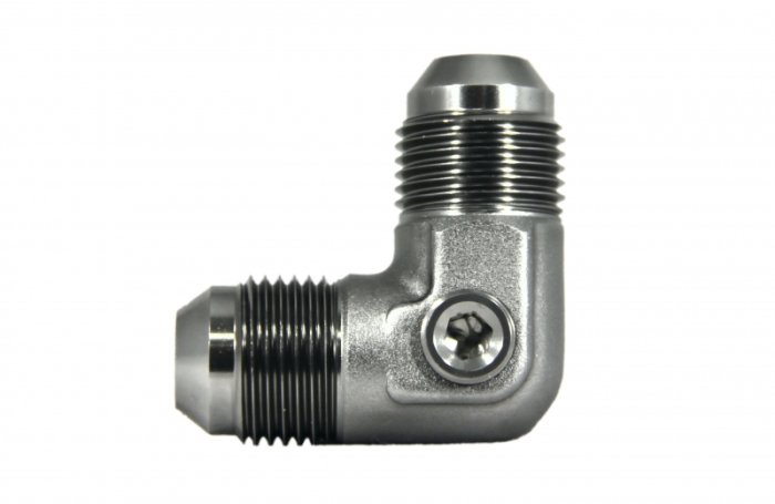 Адаптер П AN06 - П AN06, порт под датчик NPT1/8", 90°, алюминий , BLACKROCK LAB, AN821-06NPT18Ti