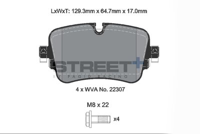 Колодки тормозные T8227SP2001 PAGID STREET+ ; задние AUDI Q7; Q8