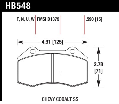 Колодки тормозные HB548F.510 HAWK HPS Brembo Renault Clio3 RS; Megane 2 Sport; Mazda MX5 ND перед