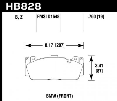 Колодки тормозные HB828B.760 HAWK HPS 5.0 BMW M5 F10; M6 F13; M2 F87 M Sport передние