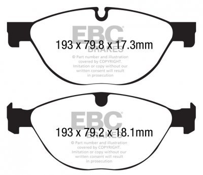 Колодки тормозные DP42191R EBC Yellowstuff перед Jaguar F-type 380мм