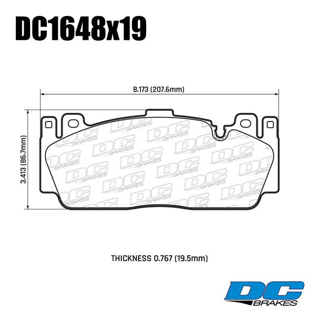 Колодки тормозные DC1648E19 DC Brakes  RT.2 переднние BMW M5 F10; M6 F13; M2 F87 M Sport