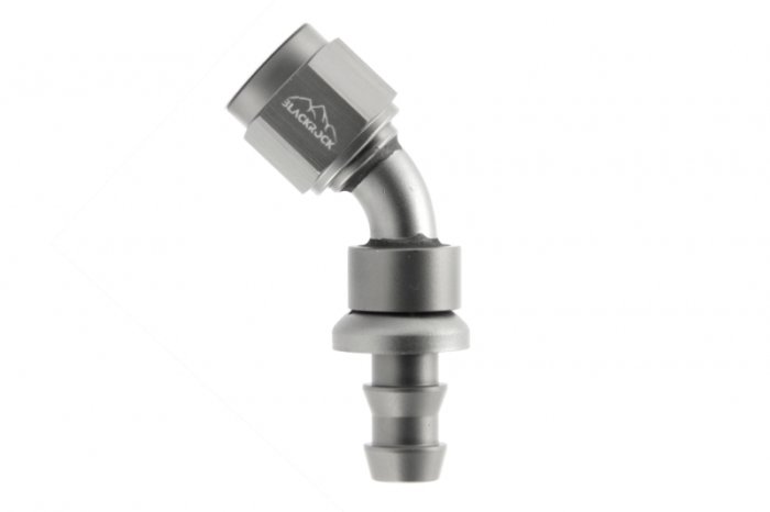 - 6 AN (6AN AN6) фитинг 45° PUSH FIT серия BLACKROCK LAB P06-045-7Ti