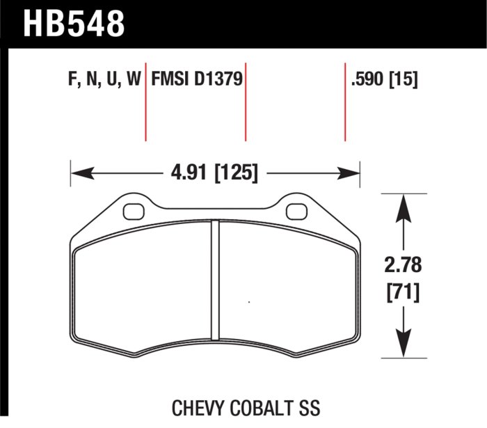 Колодки тормозные HB548N.510 HAWK HP+  Brembo Renault Clio3 RS; Megane 2 Sport; Mazda MX5 ND перед