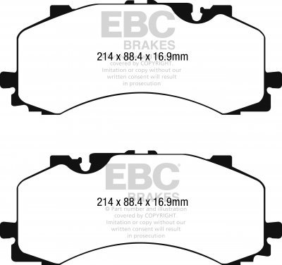 Колодки тормозные DP42279R EBC Yellowstuff перед A6 4A; A7 4K; A8; Q7 4MB; Q8 Akebono 400mm