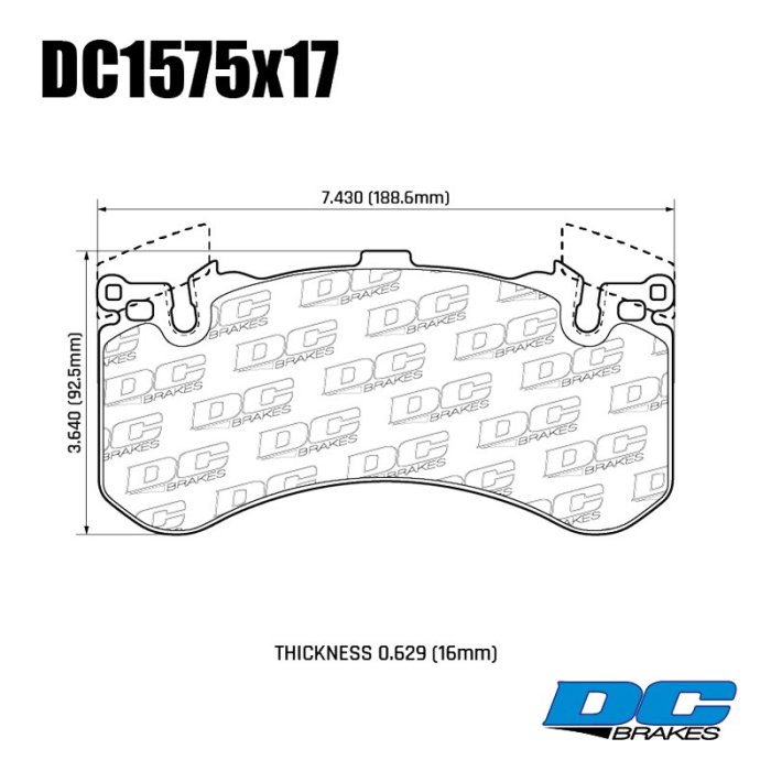 Колодки тормозные DC1575E17 DC Brakes RT.2 передние AUDI S6, S7 4G; A8 S8 4H