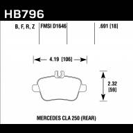 Колодки тормозные HB796F.691 HAWK HPS - Колодки тормозные HB796F.691 HAWK HPS