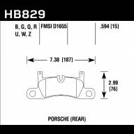 Колодки тормозные HB829G.594 HAWK DTC-60 D1655 Porsche (Rear) - Колодки тормозные HB829G.594 HAWK DTC-60 D1655 Porsche (Rear)