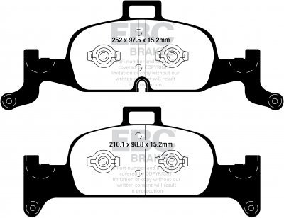 Колодки тормозные DP42290R EBC Yellowstuff; DC1897; перед AUDI A4 B9; A5 F53; Q5 FYB; суппорт ATE;