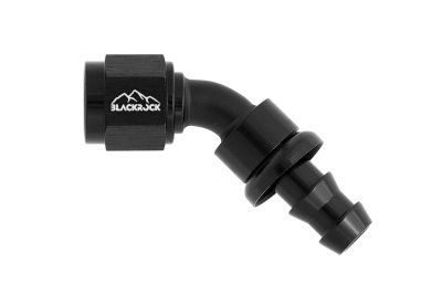 - 6 AN (6AN AN6) фитинг 45° PUSH FIT серия BLACKROCK LAB P06-045-7BK