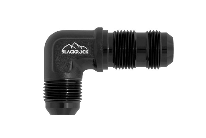 Адаптер П AN08 - П AN08, 90°, алюминий проход через кузов, BLACKROCK LAB, AF833-0890BK