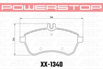 Колодки тормозные 23-1340 PowerStop Z23 передние MB C W204; E W212; SLK R172