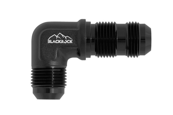 Адаптер П AN10 - П AN10, 90°, алюминий проход через кузов, BLACKROCK LAB, AF833-1090BK