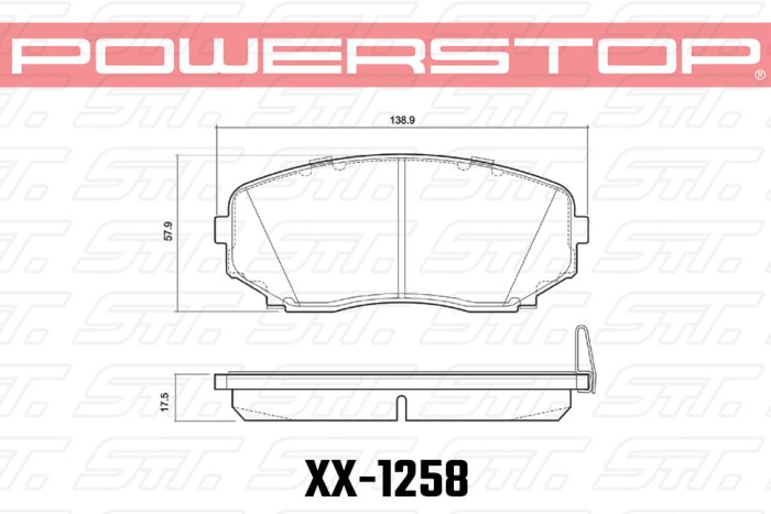 Колодки тормозные 23-1258 PowerStop Z23 передние MAZDA CX-7, CX-9