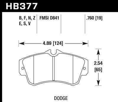 Колодки тормозные HB377F.760 HAWK HPS