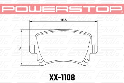 Колодки тормозные 17-1108 PowerStop Z17 задние VAG AUDI TT 8J, A6, Allroad 4H, A3; VW Golf 5,6