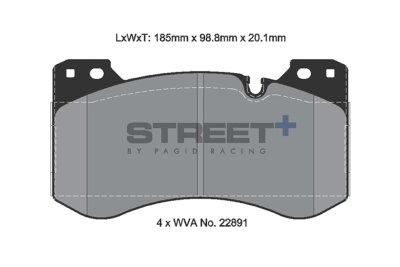 Колодки тормозные T8282SP2001 PAGID STREET+ ;  передние BMW M2 G87; M3 G80; M4 G82; 