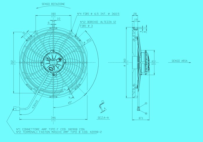 Вентилятор втягивающий (за радиатором) 13" (330mm) 3012 м3/ч SPAL VA13-AP70/LL-63A